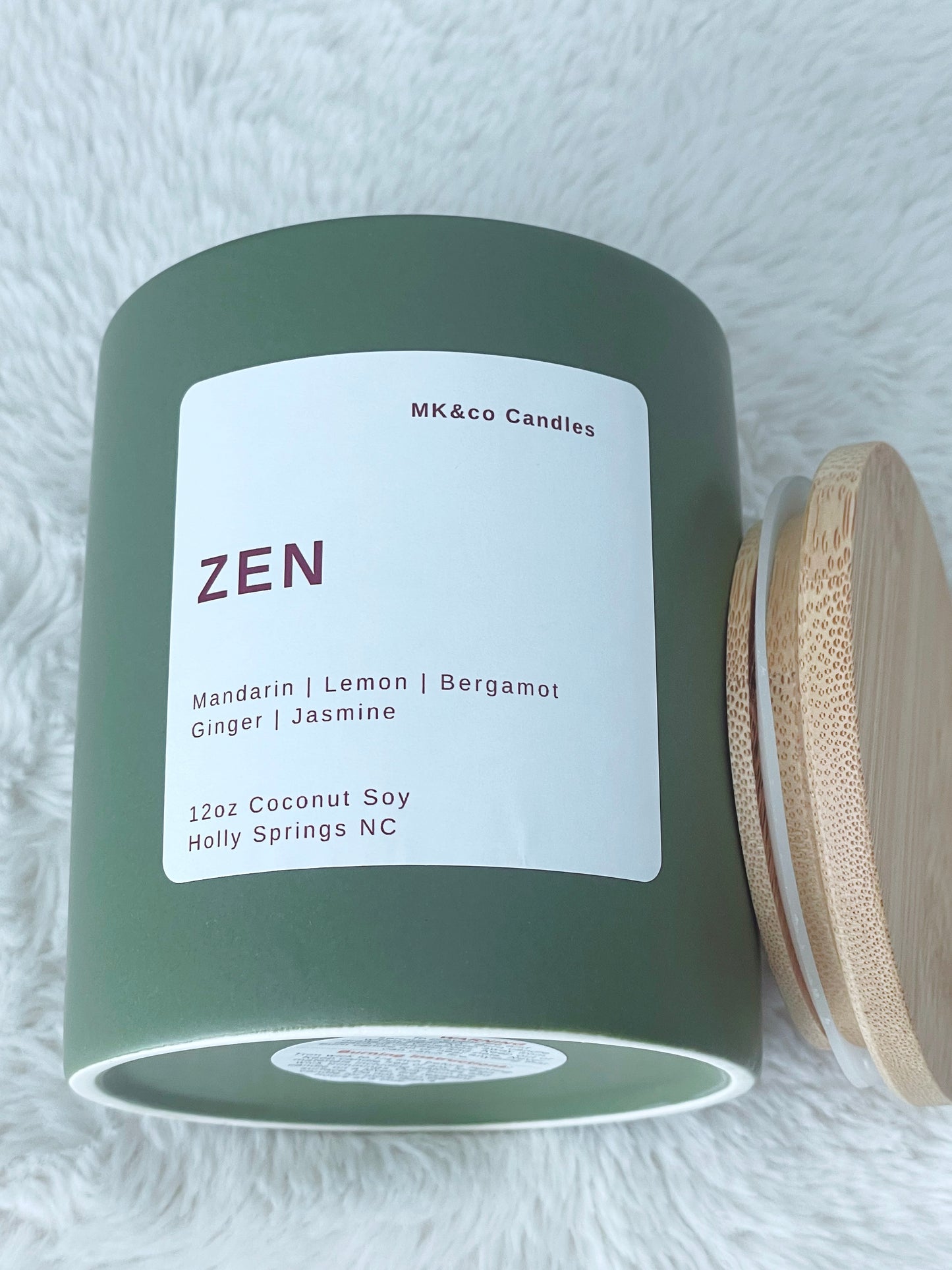 Zen 12 oz. Ceramic Jar - Wooden Wick