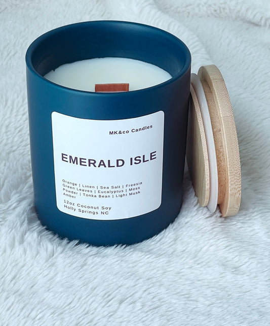 Emerald Isle 12 oz. Ceramic Jar - Wooden Wick