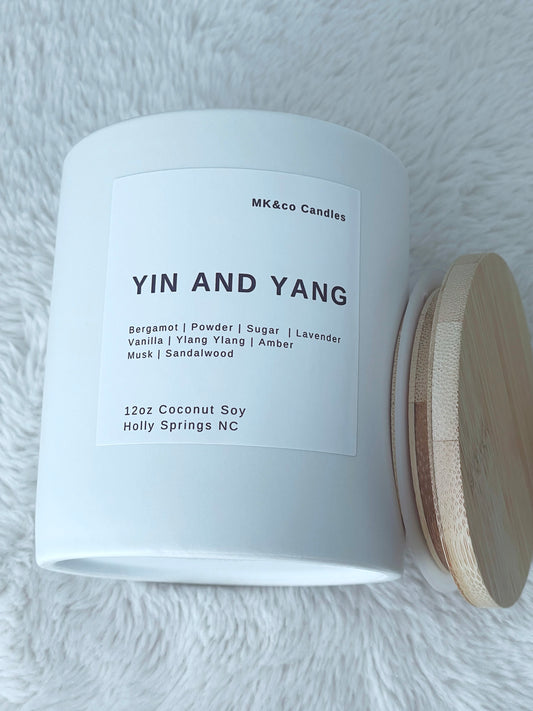 Yin And Yang 12 oz. Ceramic Jar - Wooden Wick